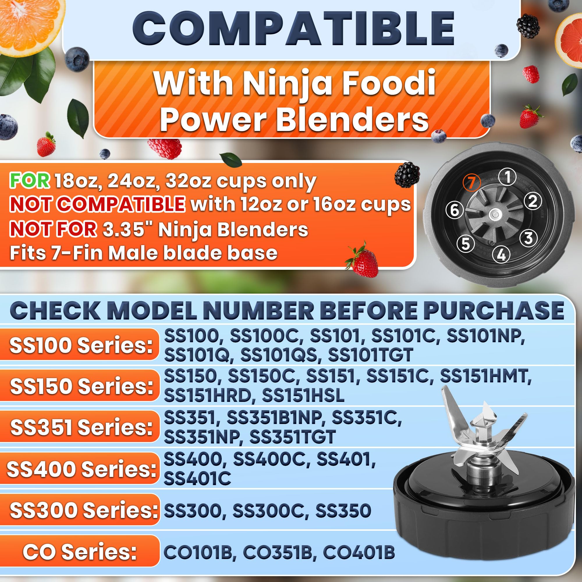 KETAR Ninja replacement blades compatibility with Ninja Foodi Power Blenders models
