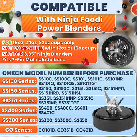 KETAR Ninja replacement blades compatibility with Ninja Foodi Power Blenders models