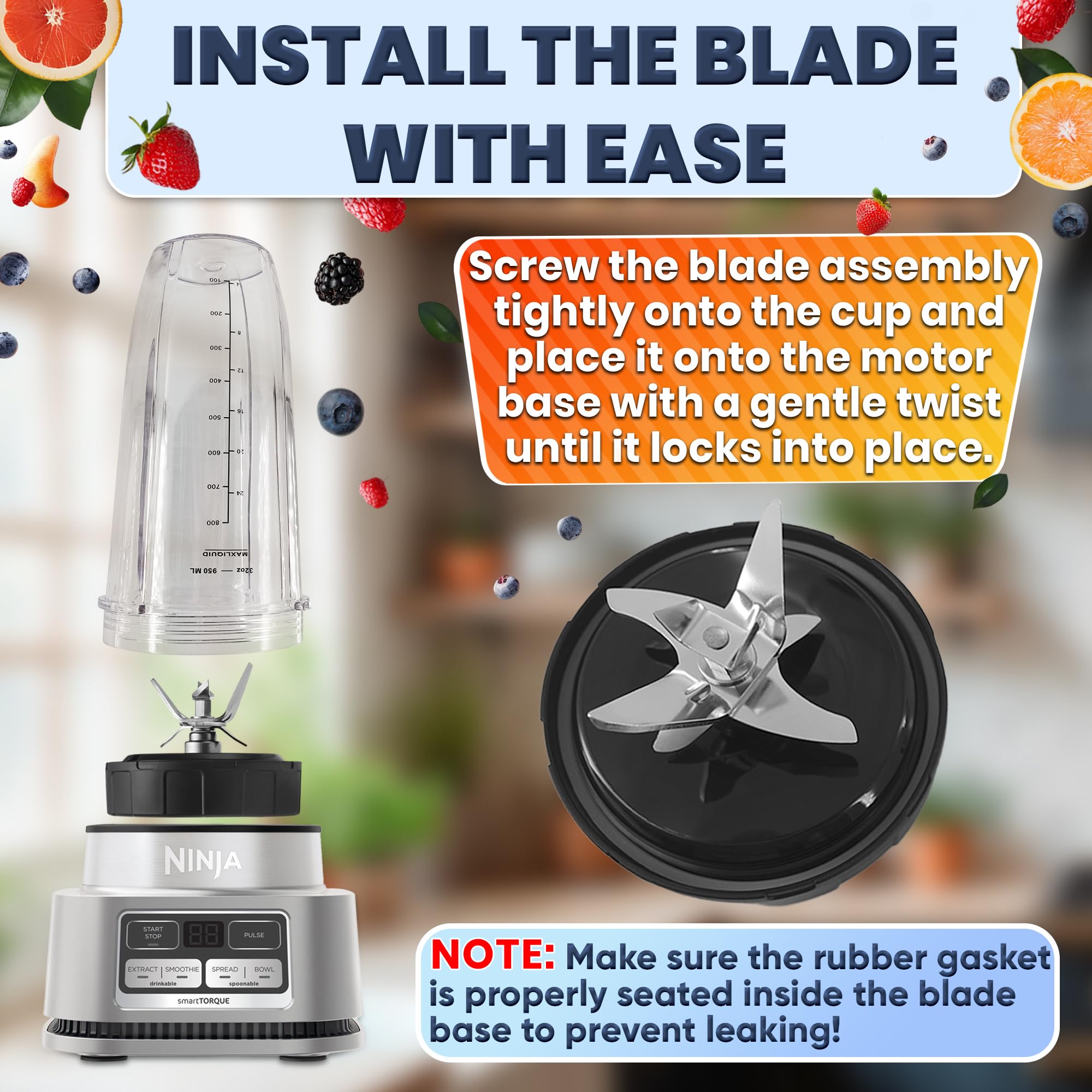 KETAR blades installed in a Ninja Foodi blender for silky results