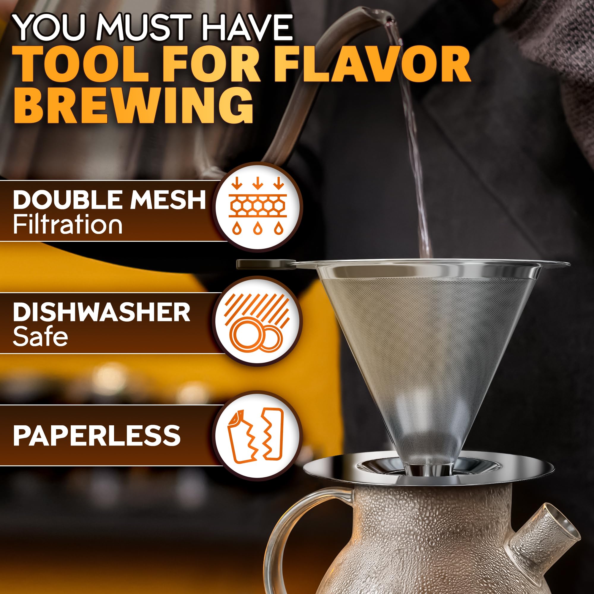 KETAR cleaning brush included for fast, easy cleanup after brewing.