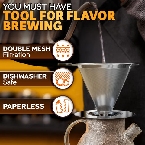 KETAR cleaning brush included for fast, easy cleanup after brewing.