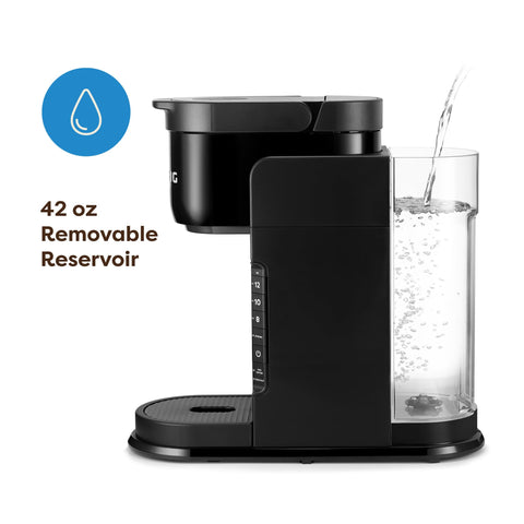 Keurig K-Express cup sizes prepare 8, 10, or 12 oz servings.