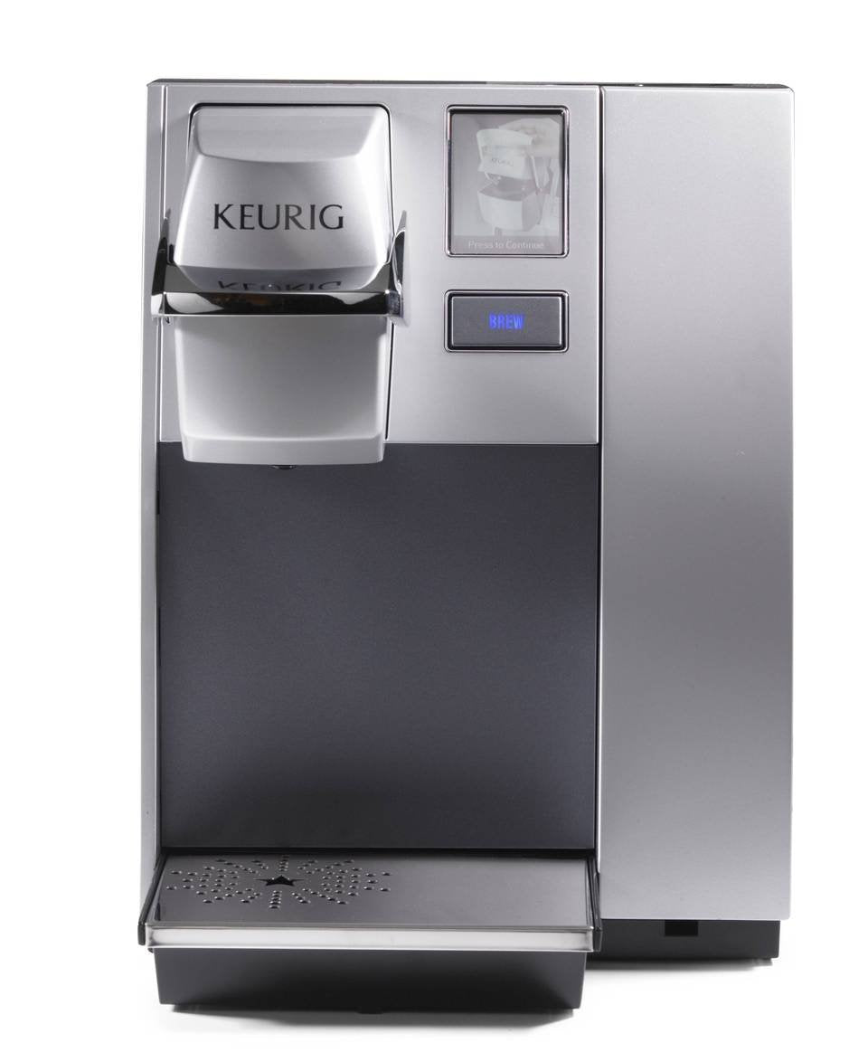 Keurig 90 oz water reservoir for up to 18 cups between refills.