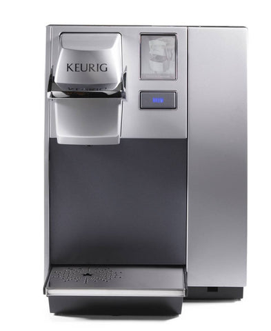 Keurig 90 oz water reservoir for up to 18 cups between refills.
