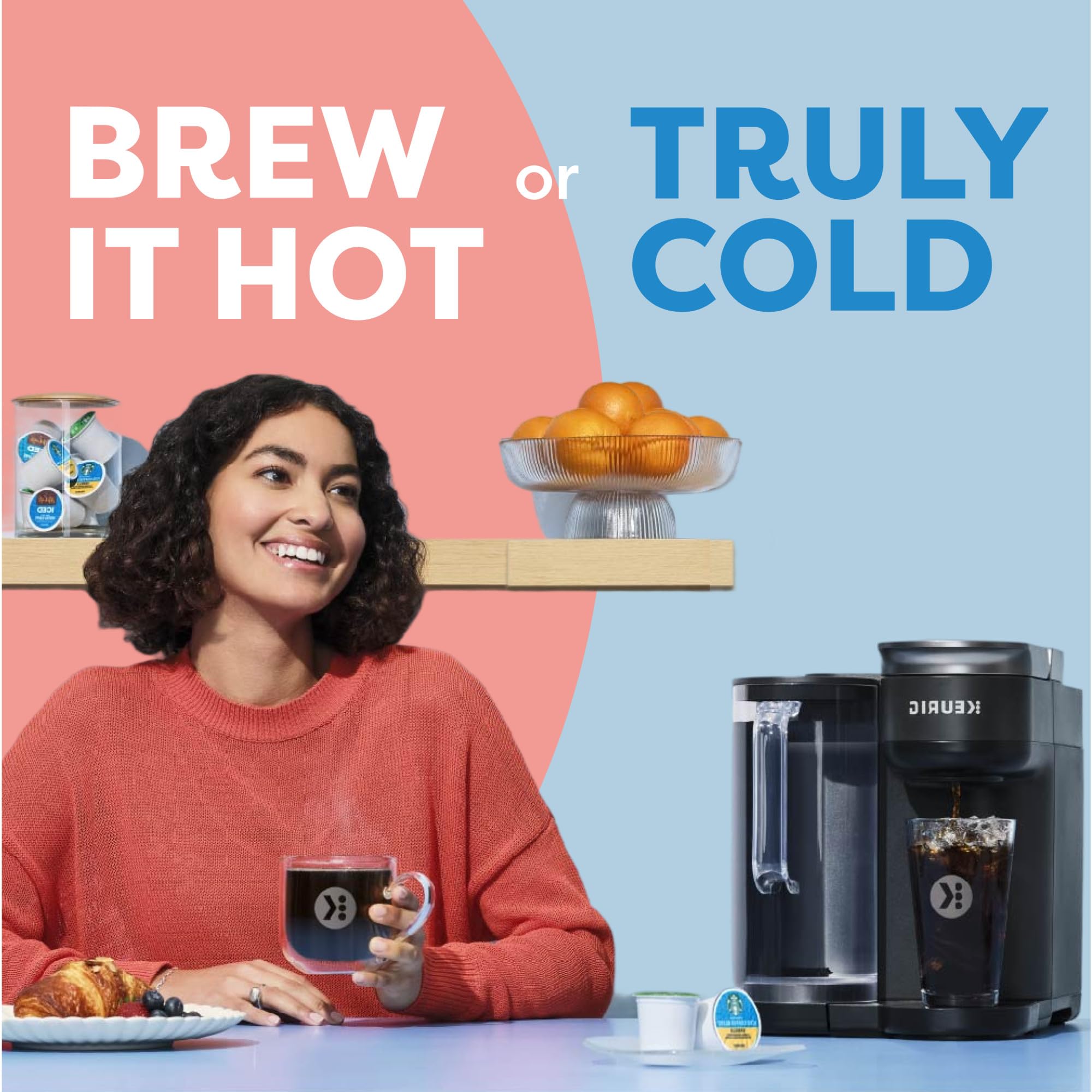 Keurig K-Brew + Chill four cup sizes view suitable for holiday hosting.