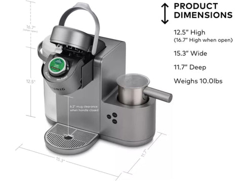 Included pods and universal filter in the box for versatile brewing