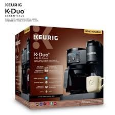 Keurig K-Duo Essentials single-serve pod brewing for fast, customized drinks.