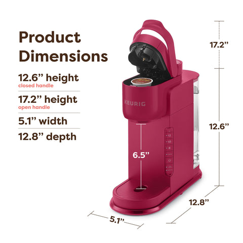 Keurig K-Express brews 10oz cups for versatile serving looks.