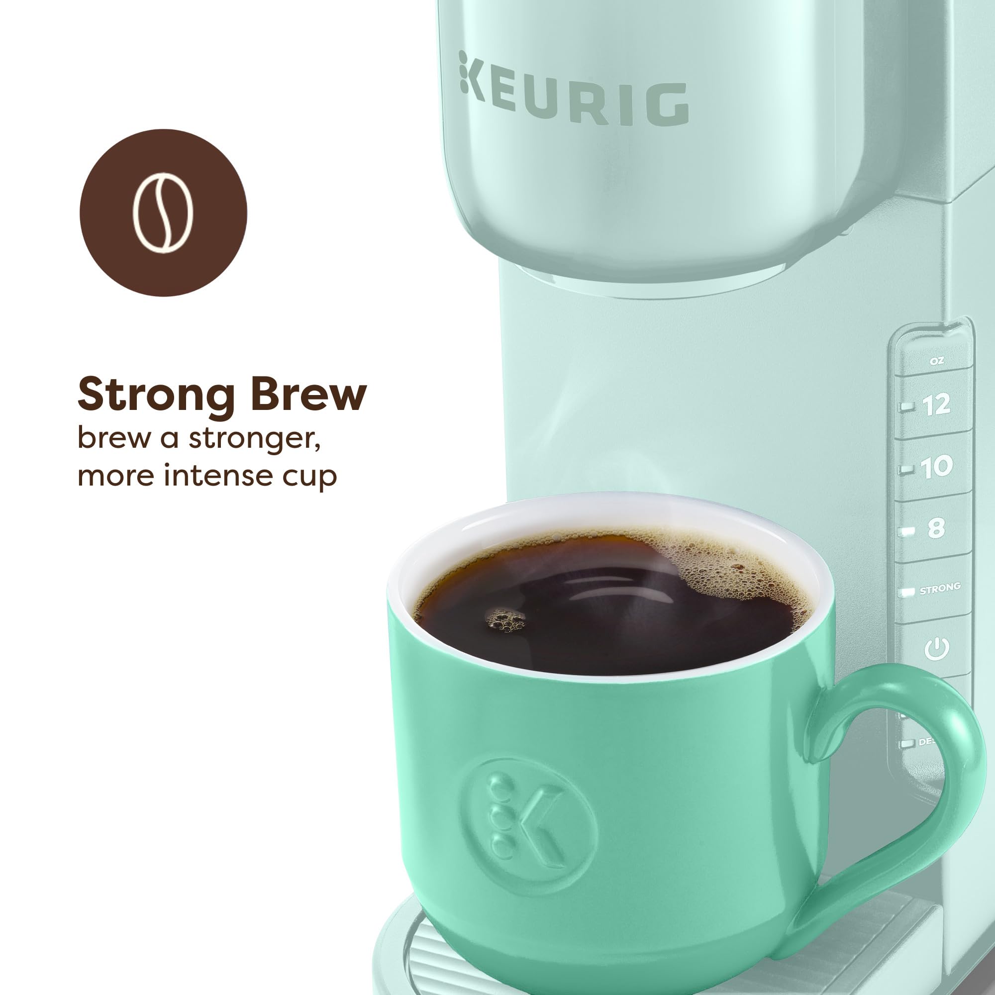 Keurig K-Express 8 oz cup option for petite servings.