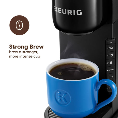 Keurig K-Express strong brew button offers bold flavor for busy mornings.