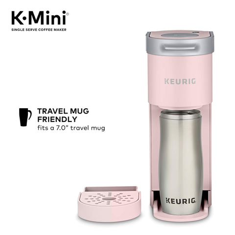 Keurig K-Mini Dusty Rose single cup reservoir for each brew.