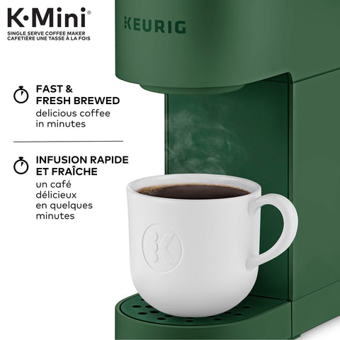 Keurig K-Mini fast brewed coffee in minutes for busy mornings.