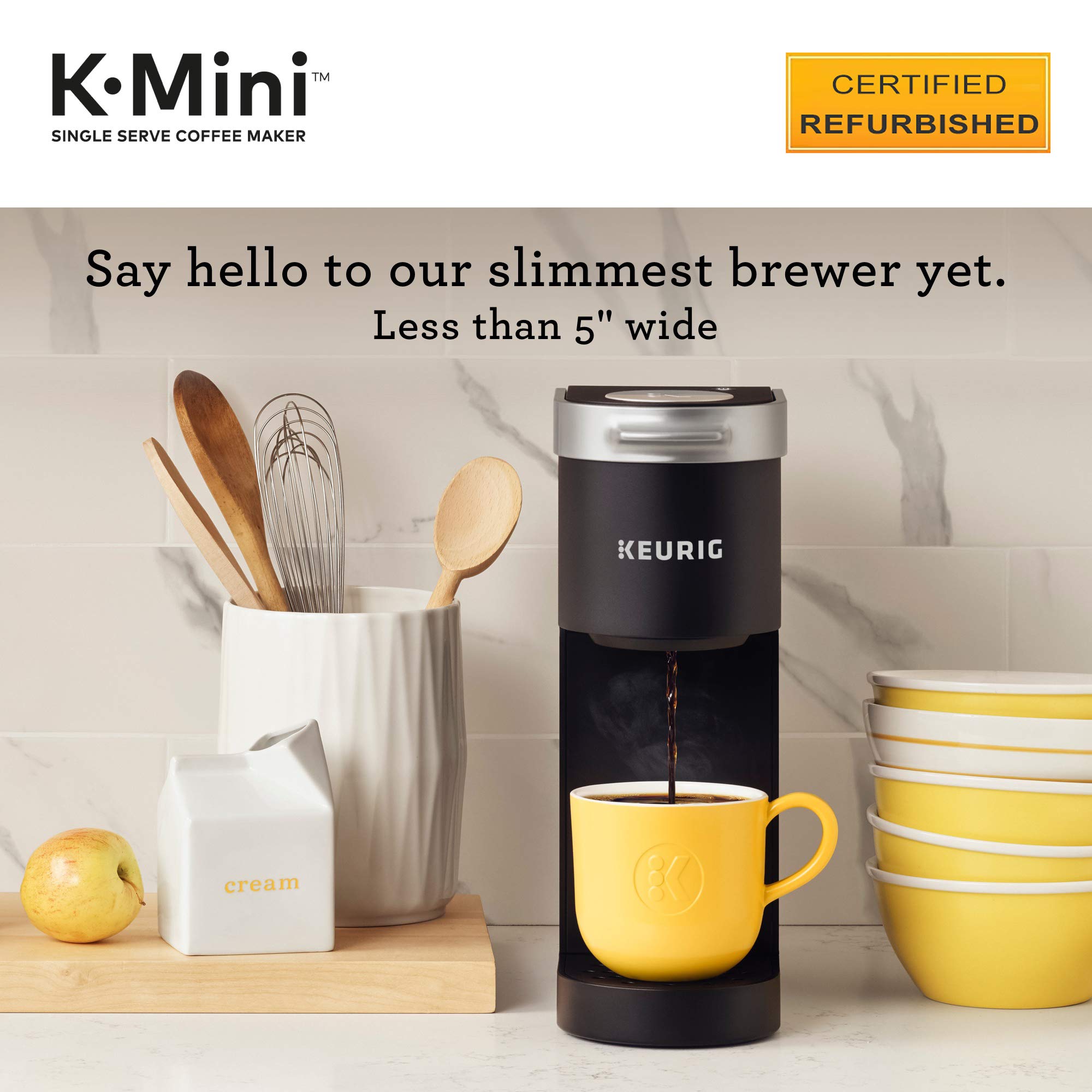 K-Mini renewed with K-Cup pods for quick single-serve brews.