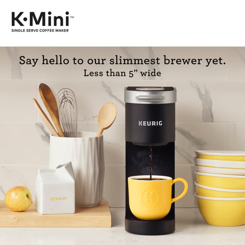 Keurig K-Mini water reservoir close-up demonstrates quick, fresh brews.