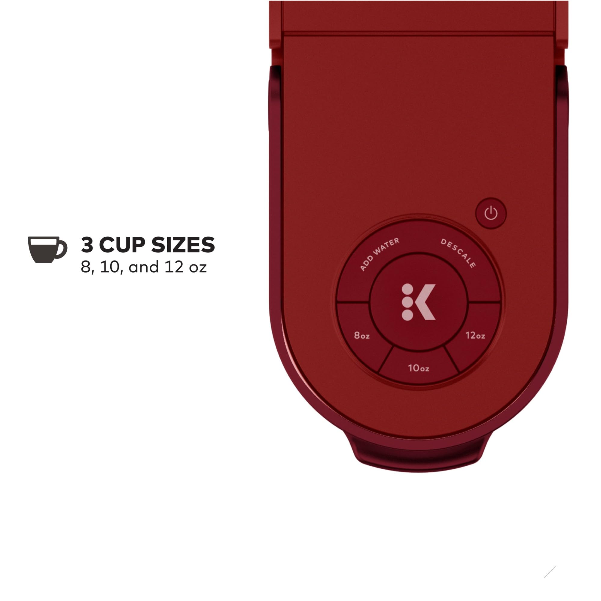 Keurig K-Slim 12 oz option delivered by simple control panel.
