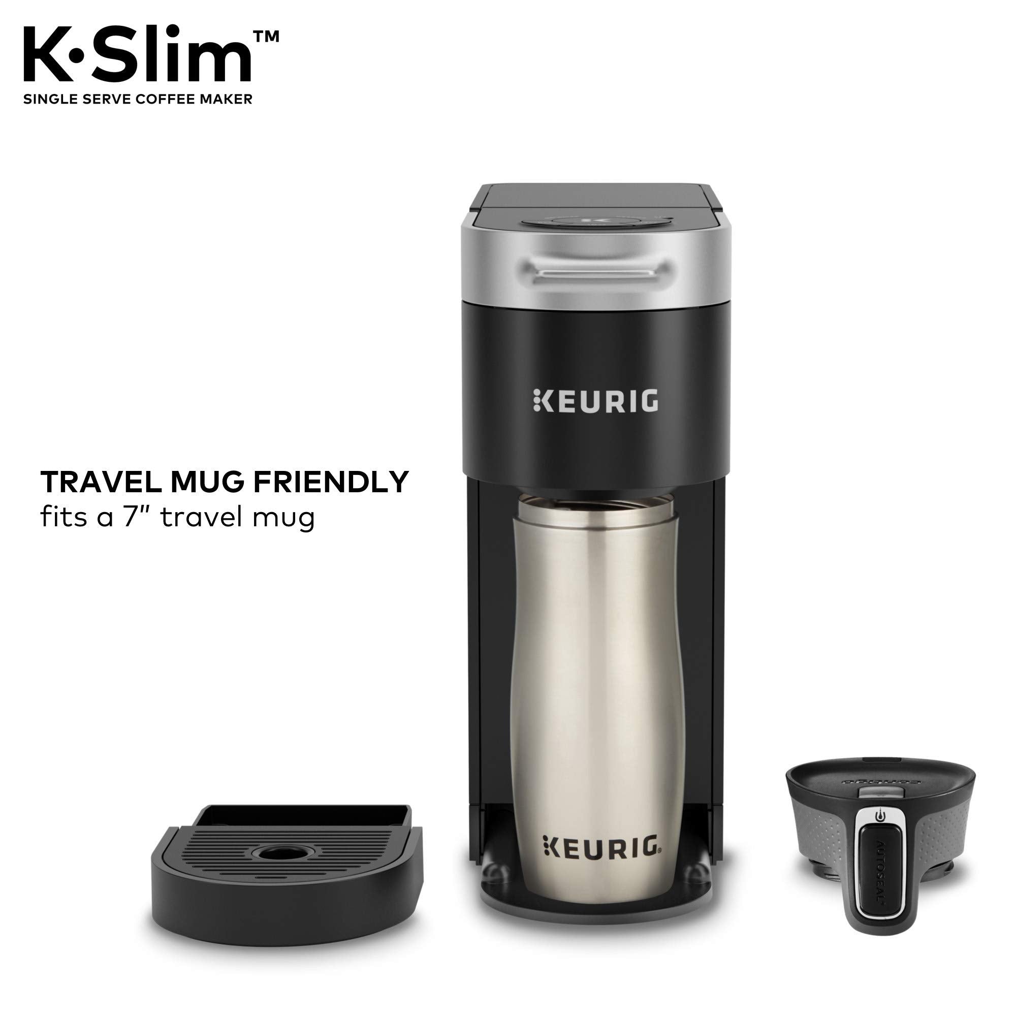 Keurig K-Slim on a kitchen counter, emphasizing compact countertop fit