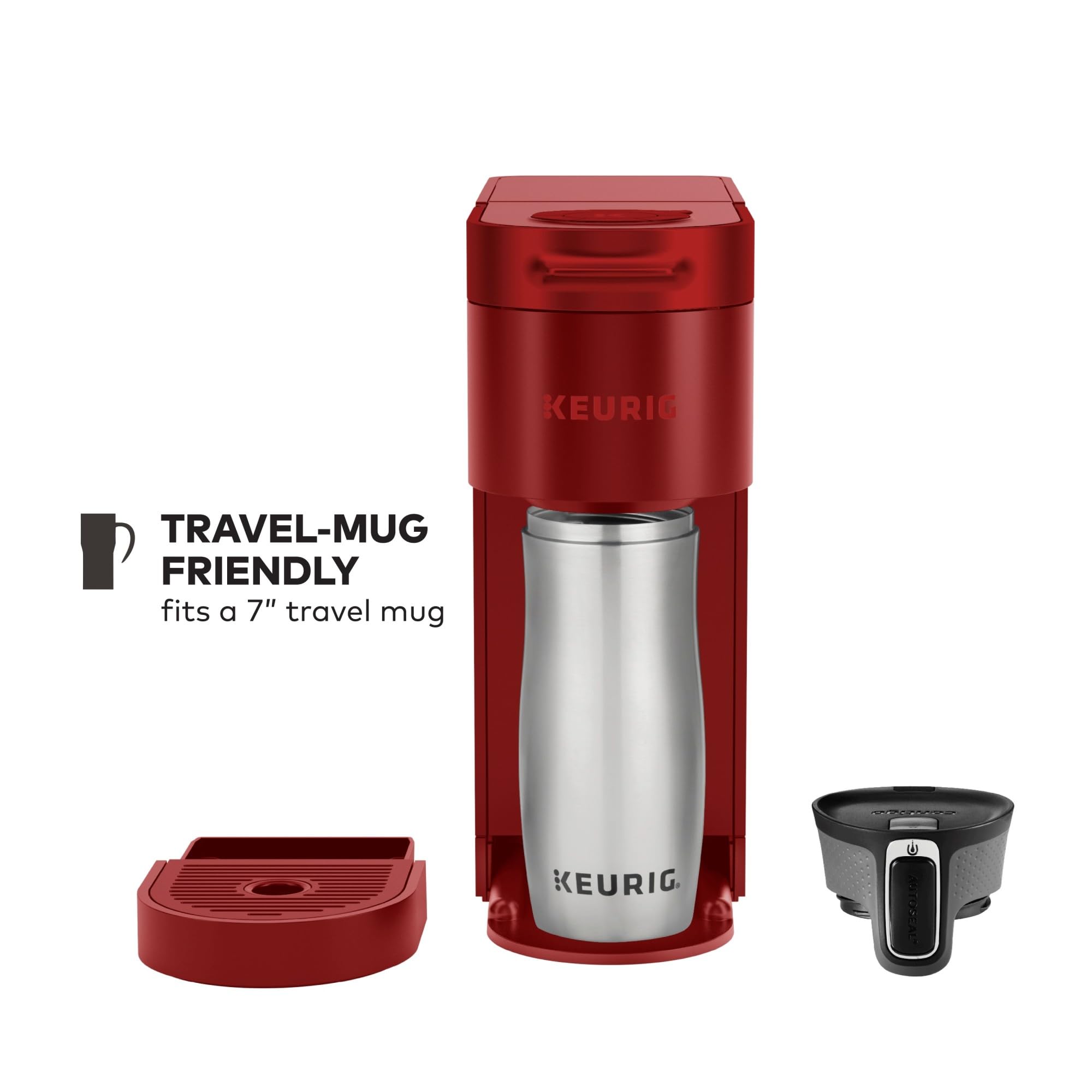 Keurig K-Slim travel mug-friendly design with removable drip tray.