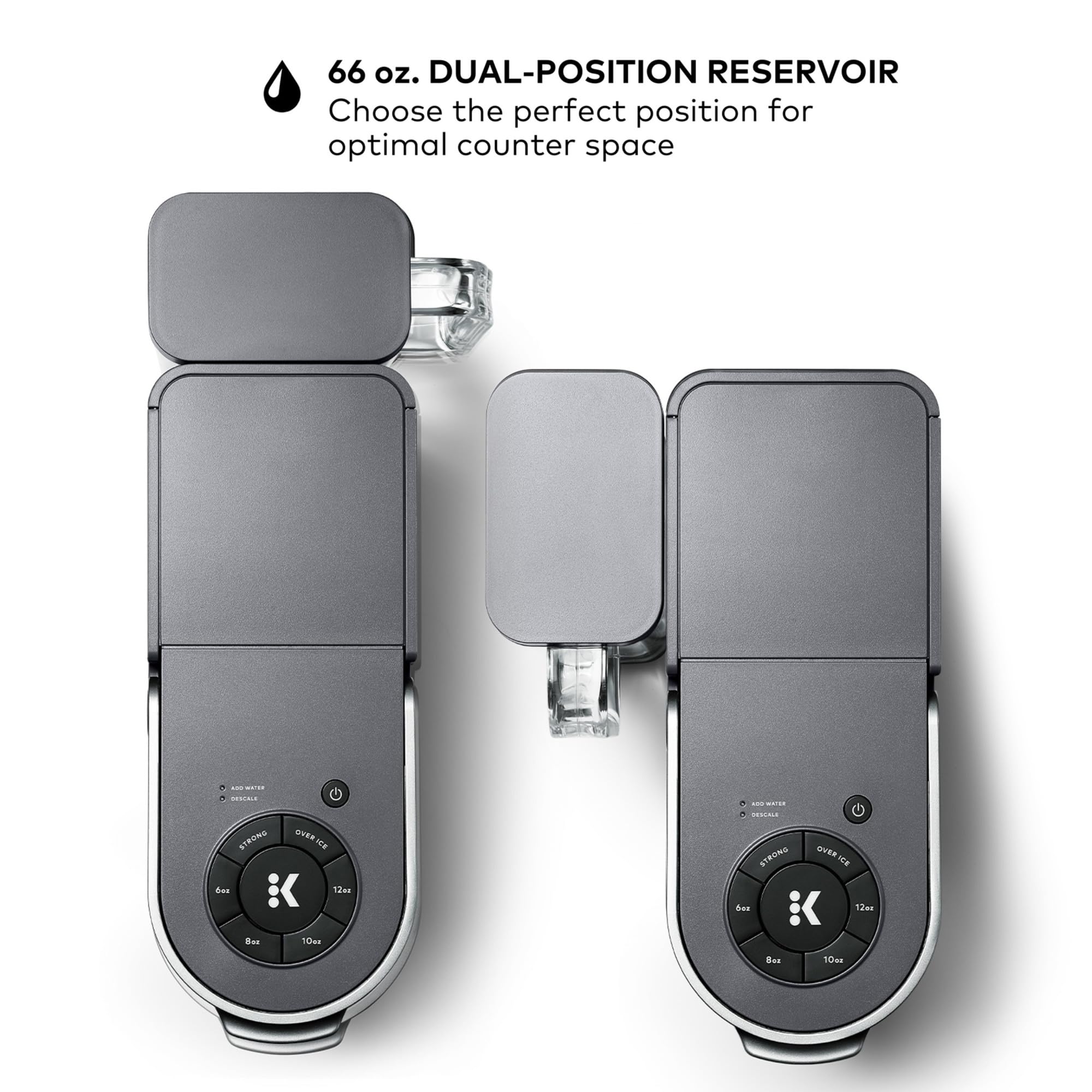 Keurig K-Supreme 66-oz dual-position reservoir offers flexible placement