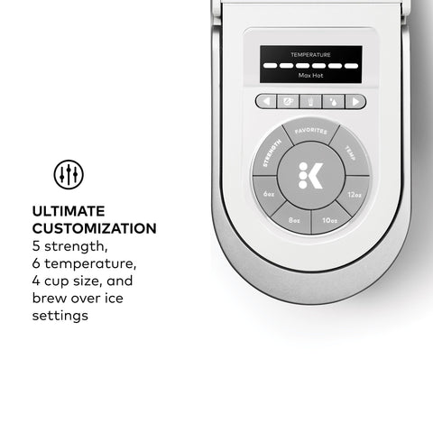 Keurig K-Supreme SMART app control screen shows personalized brew settings.