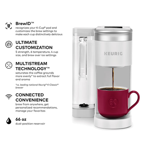 Keurig K-Supreme SMART BrewID recognizes your K-Cup for tailored brew.
