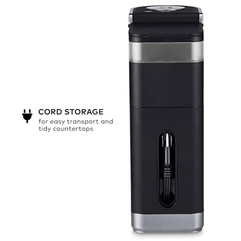 Keurig K-Mini Plus matte black with silver detailing.