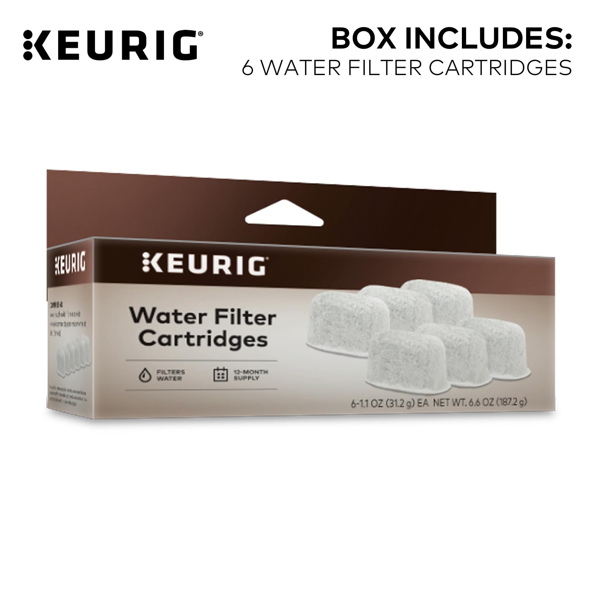 Keurig water filter handle compatible cartridge fits into your coffee maker.