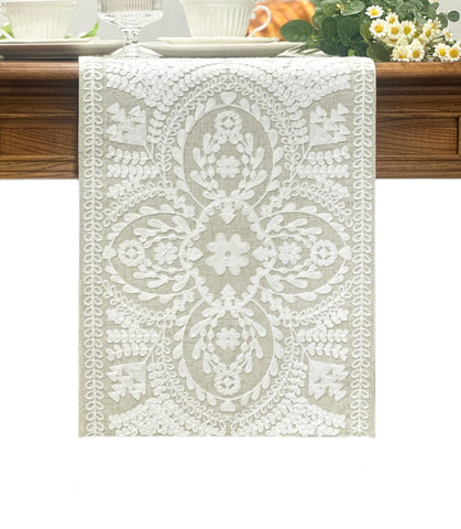 KEVA boho table runner 72in long adds rustic dining charm.