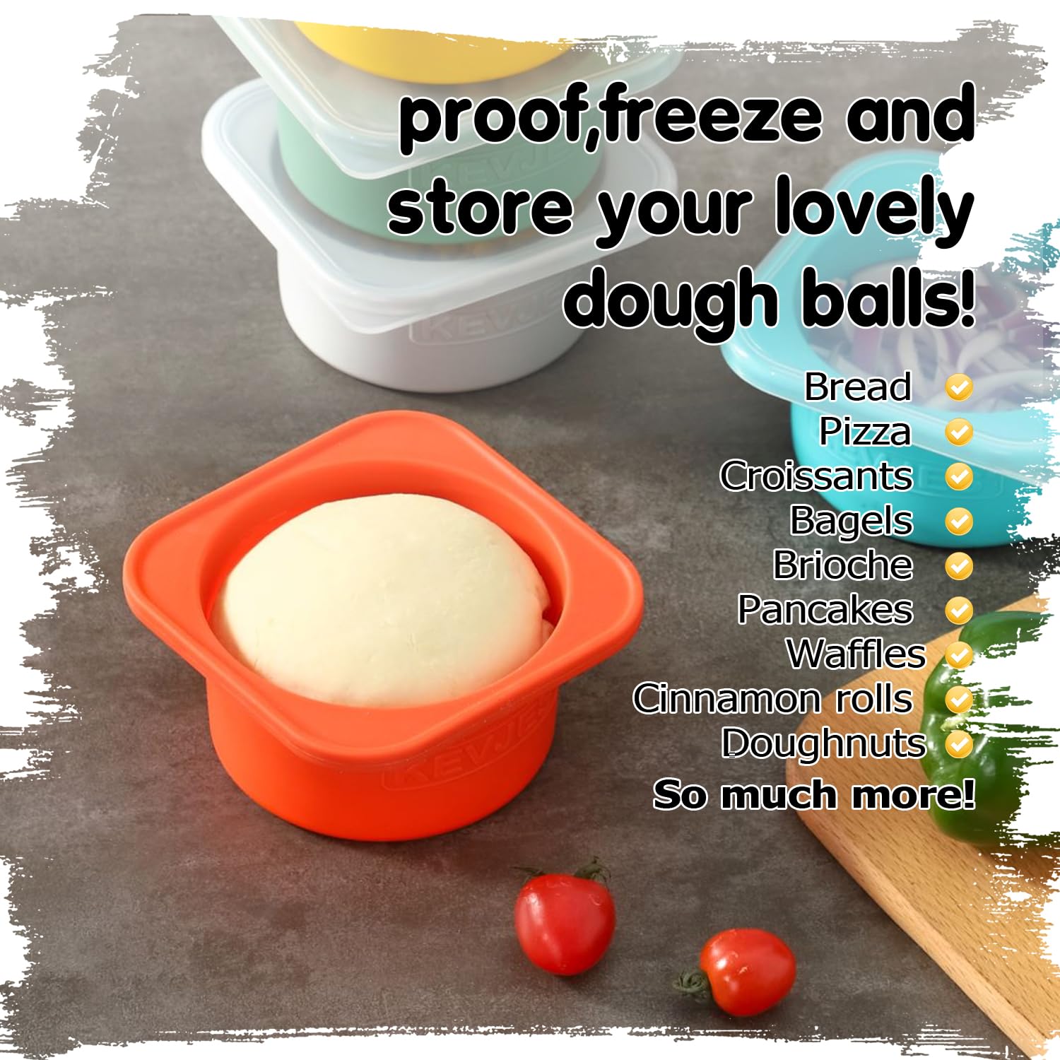 KEVJES compact 5.3 inch dough proofing tray fits fridge shelves