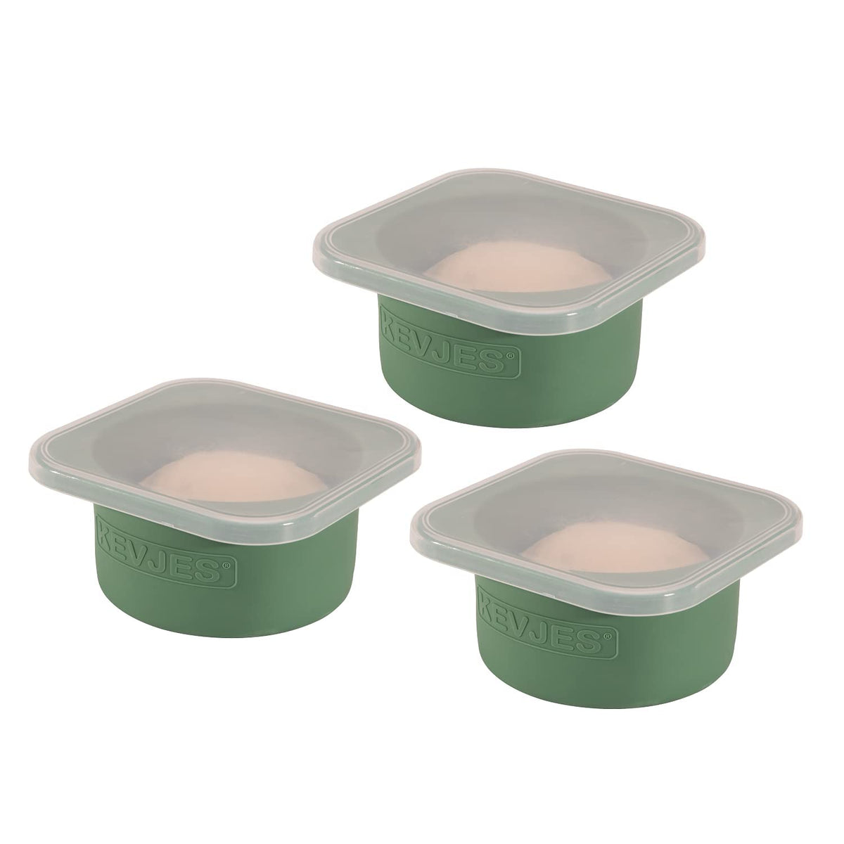 KEVJES pizza dough proofing container with green lid for neat 250g portions