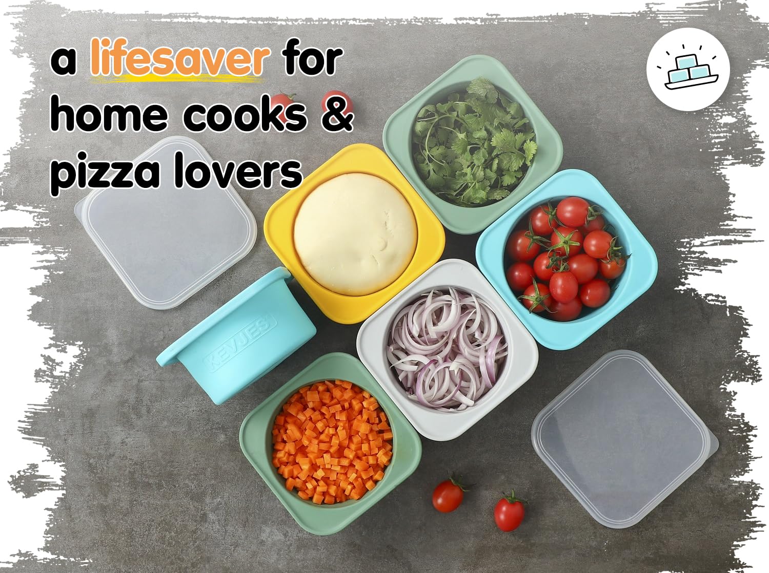 KEVJES Plus freezer-safe dough container preserves dough for weekly batches