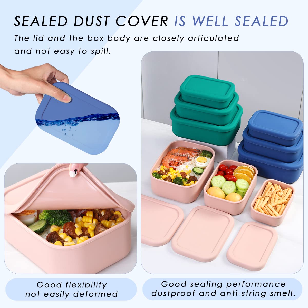 Keweis freezer-safe silicone containers preserving leftovers