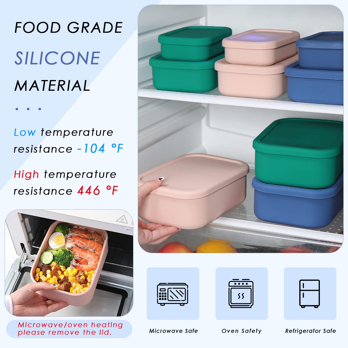 Keweis microwave-safe silicone lunch box in use