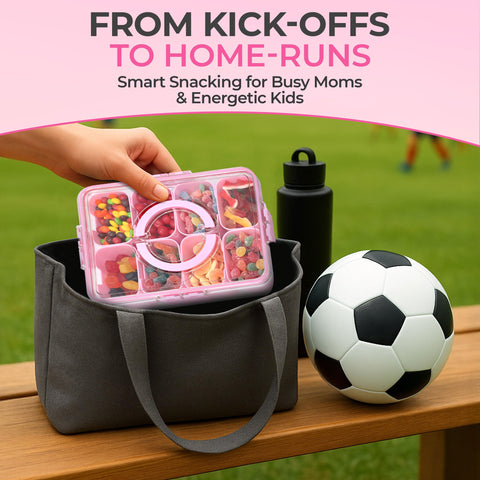Keyvoz Snackle Box for beach outings keeps treats fresh and accessible.