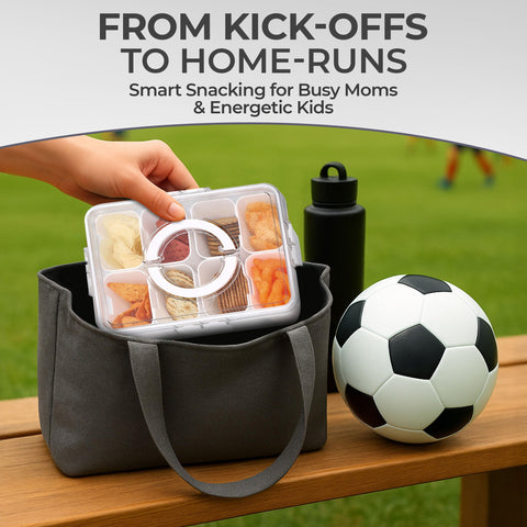 KEYVOZ Snackle Box features a divided tray ideal for separate snacks.