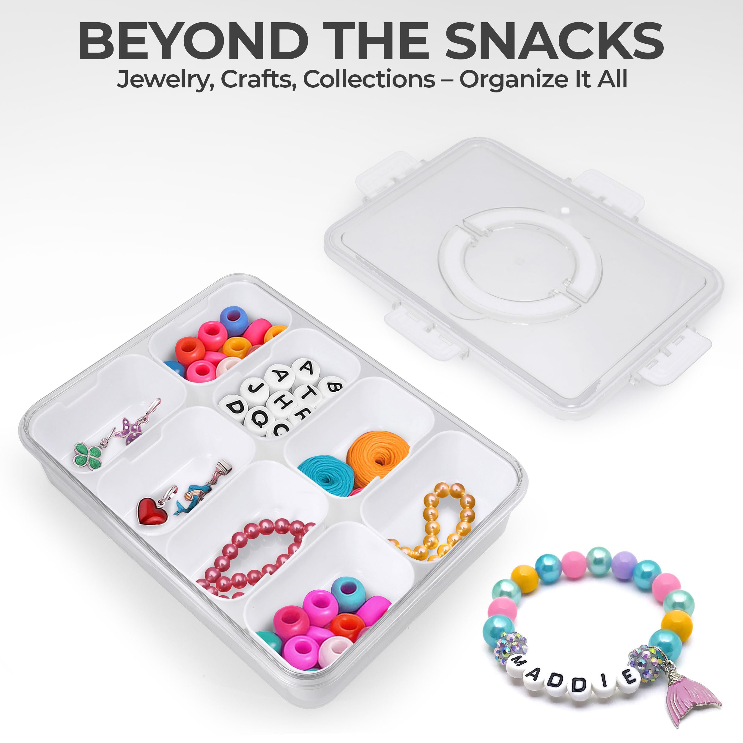 KEYVOZ Snackle Box’s plastic construction simplifies cleaning after meals.