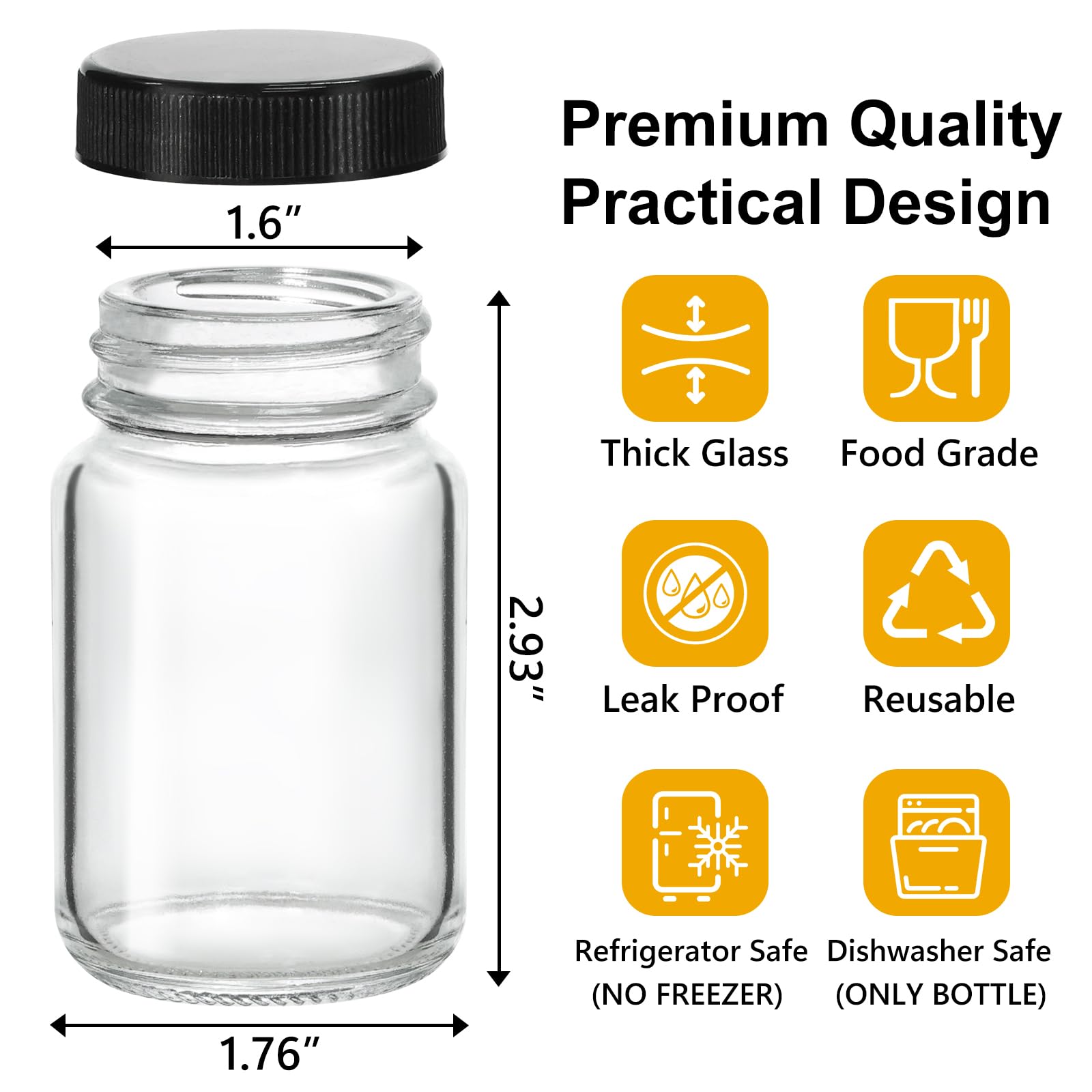 KEYWING compact 2oz glass bottle ideal for ginger shots at home