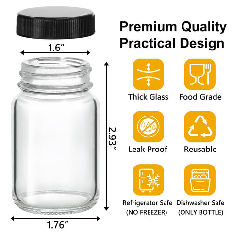 KEYWING compact 2oz glass bottle ideal for ginger shots at home