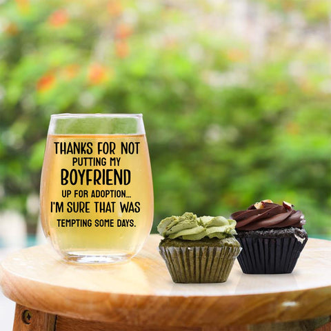KFK stemless-wine-glass birthday gift for mother-in-law—stylish and durable.