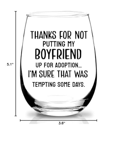 KFK stemless-wine-glass retirement gift for mother-in-law—premium design.
