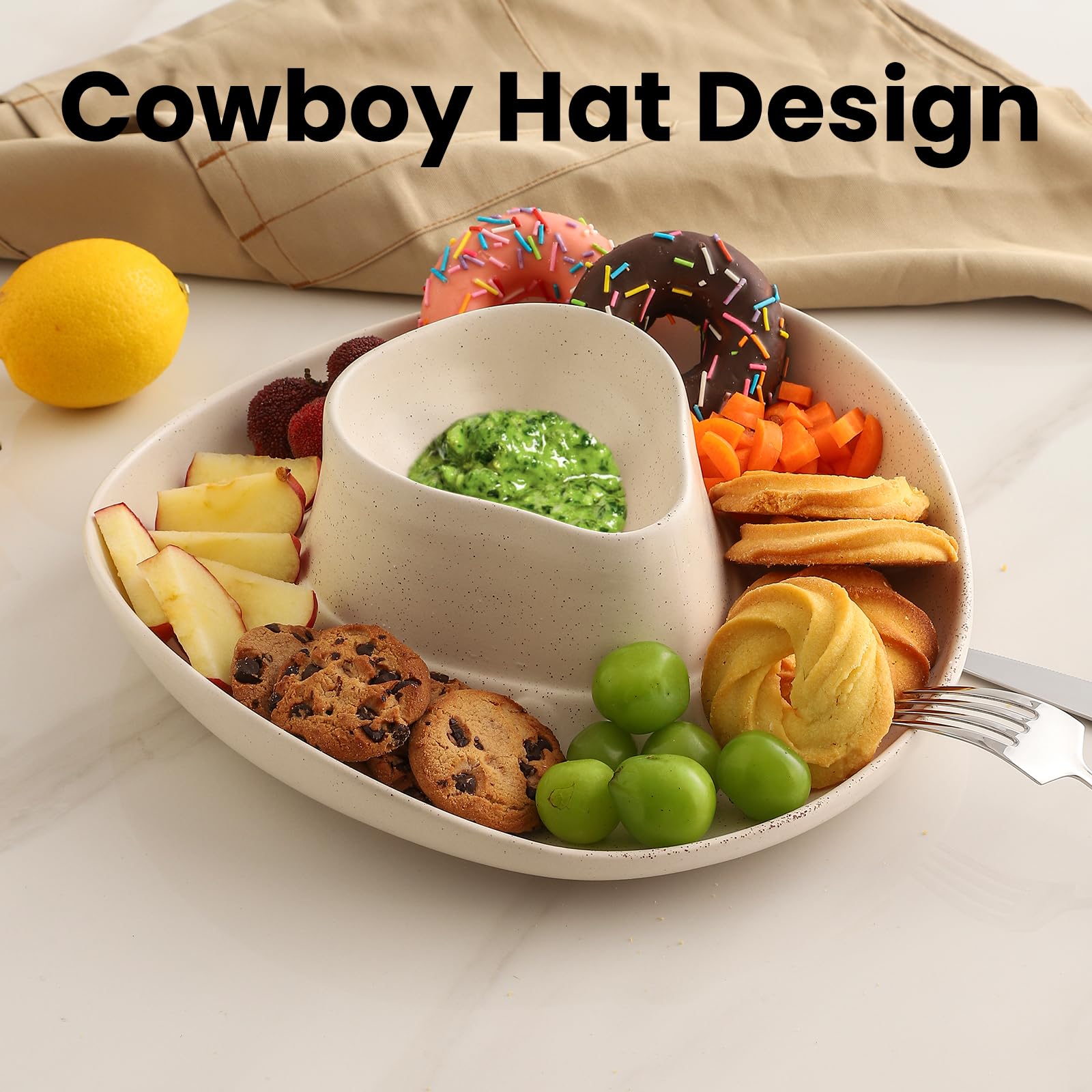KGCCIZI ceramic chip dip bowl closeup shows glossy food-safe glaze.