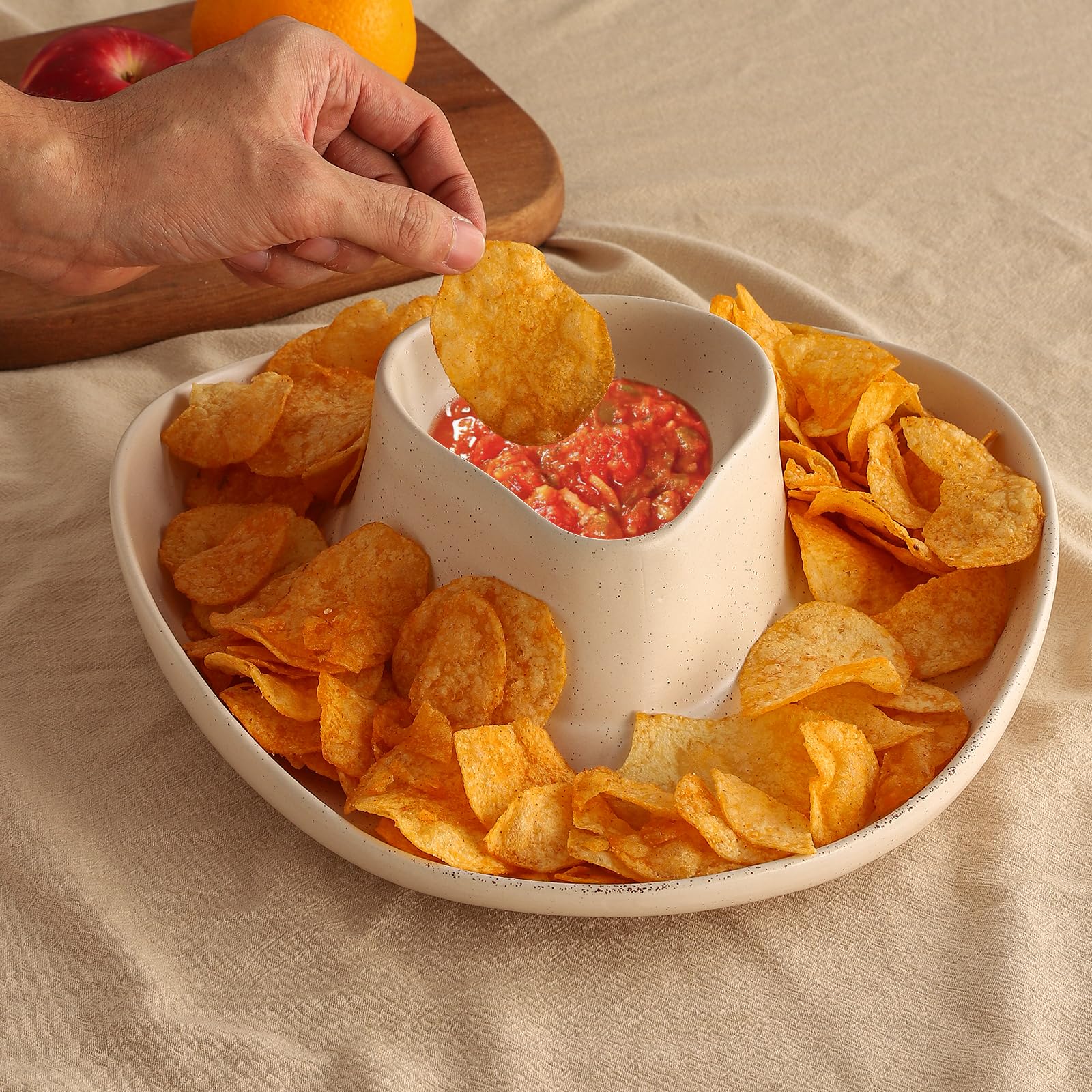 KGCCIZI salsa dip serving dish ready for barbecues or potlucks.