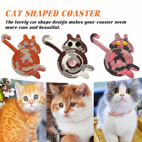KHEXMNB cat coaster non-slip base prevents mug movement.