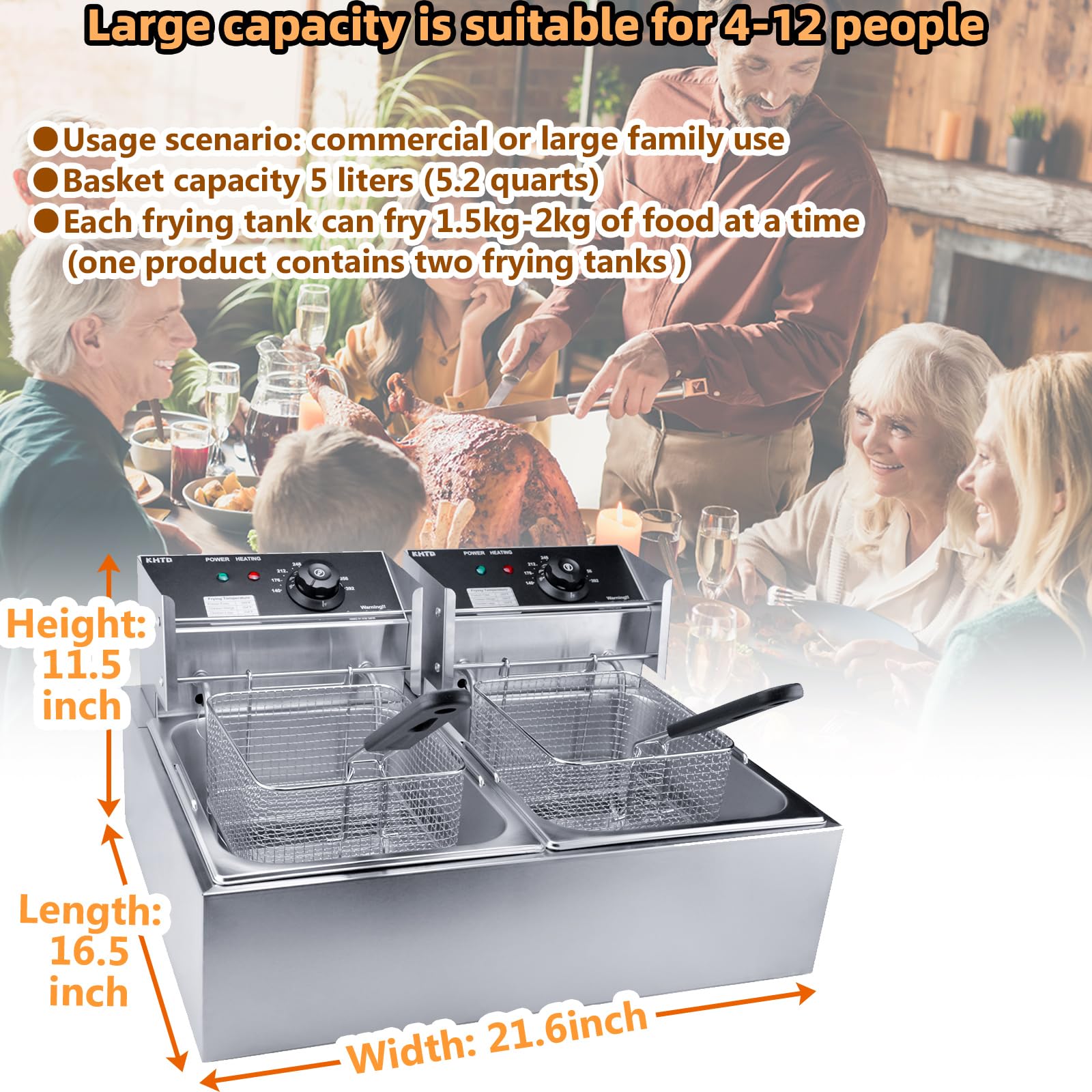 KHTD countertop fryer ideal for chips, fish, chicken and more