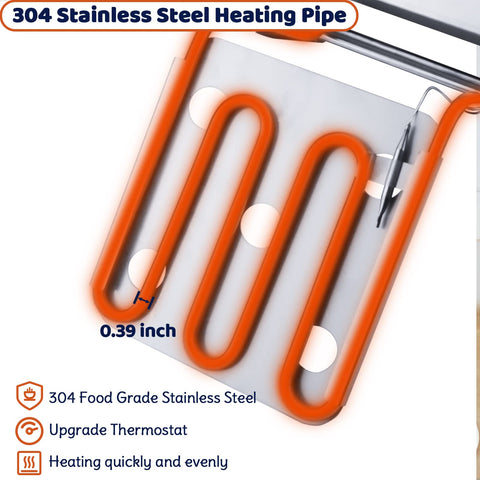 KHTD stainless steel construction for durable countertop use
