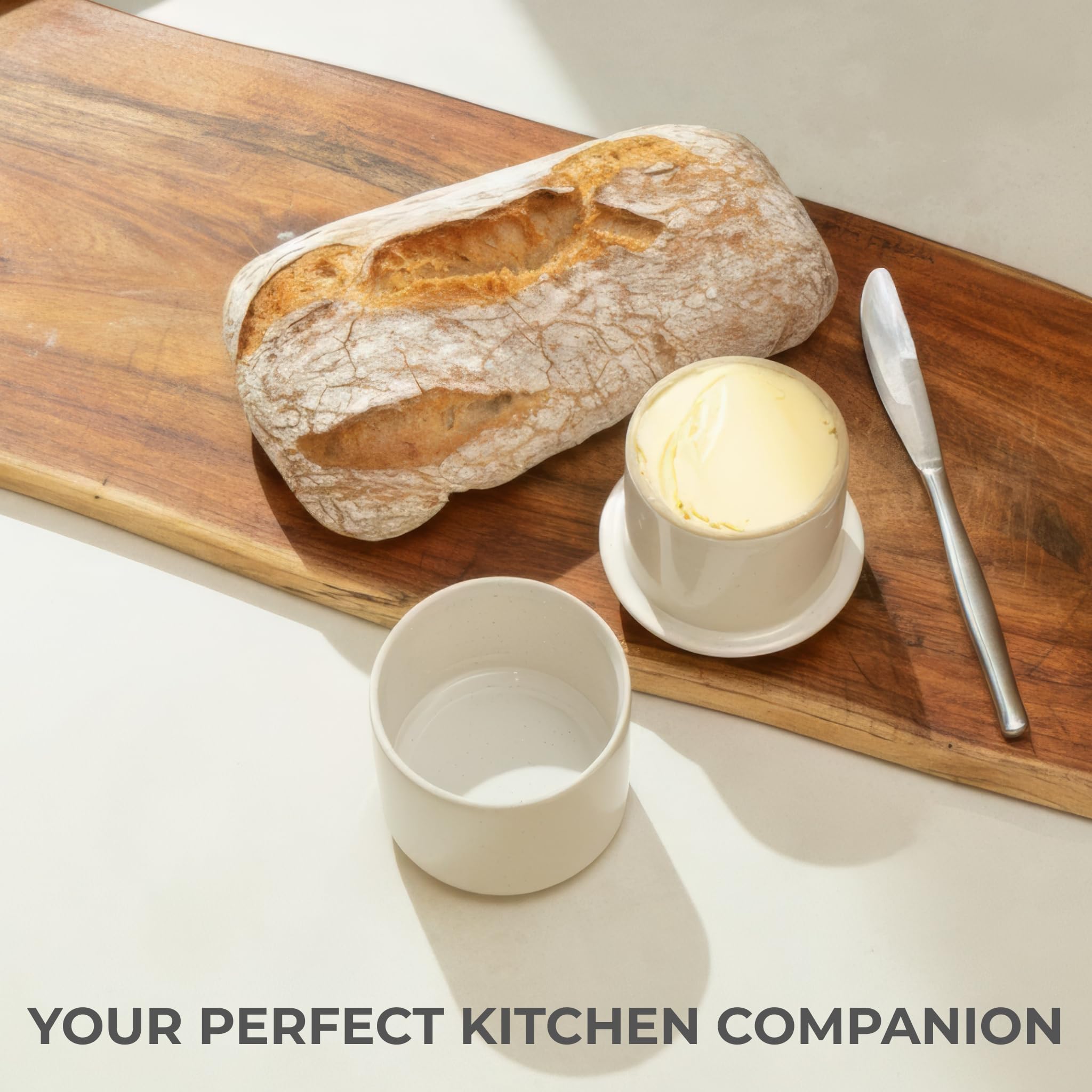 Durable ceramic KIBAGA butter crock built for daily use.