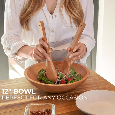 KIBAGA salad servers matching set aids easy serving at gatherings