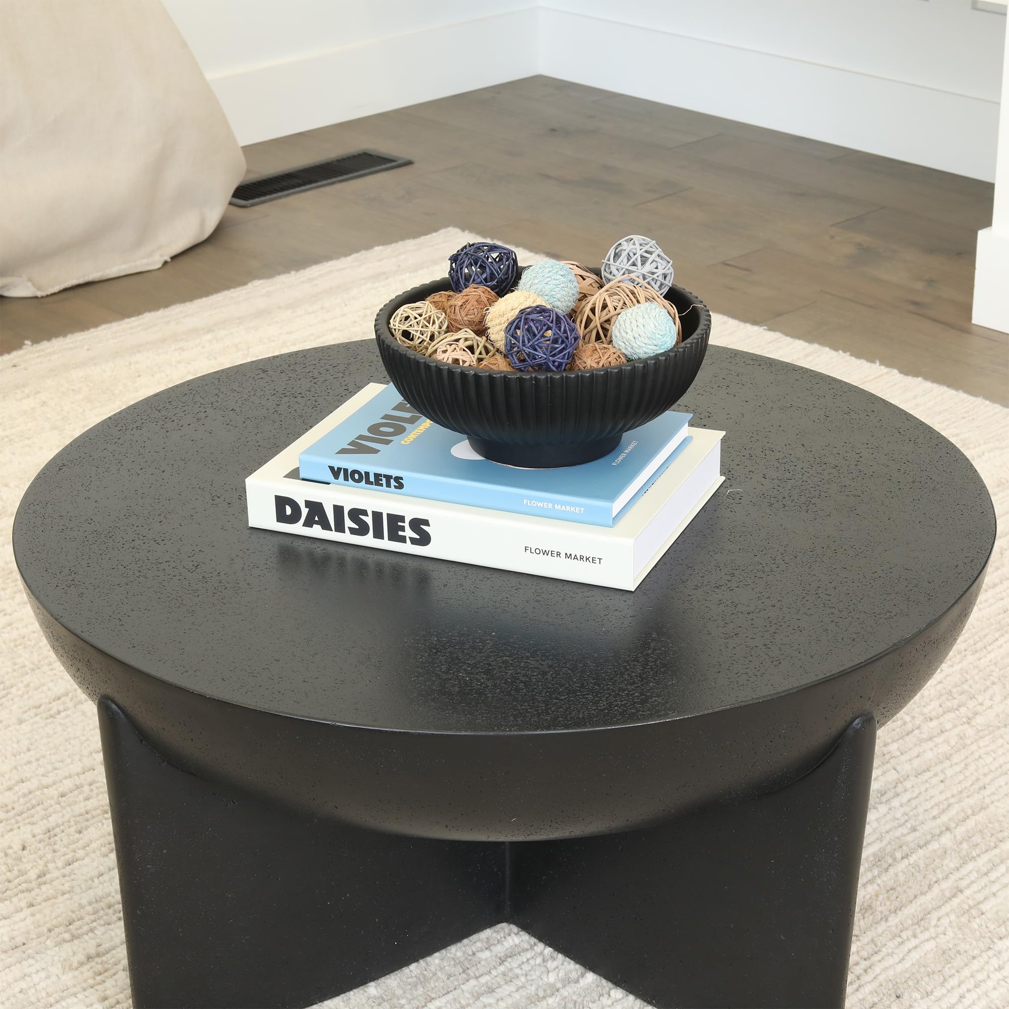 KIBAGA textured concrete bowl in modern farmhouse setting