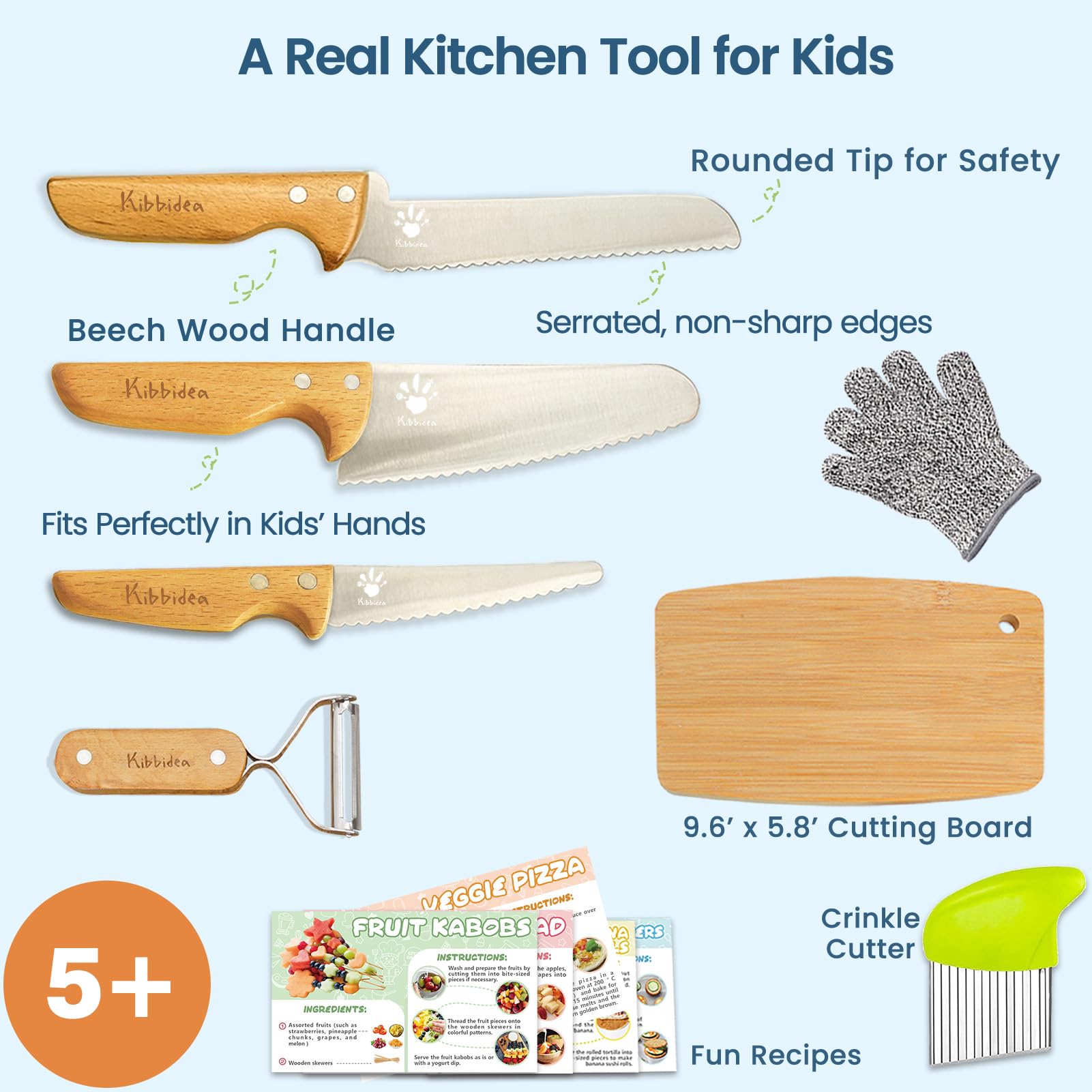 Kibbidea fruit knife enabling precise prep for young chefs.