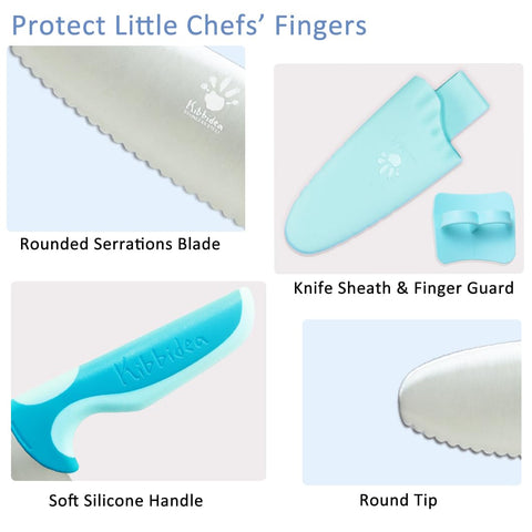 Food-grade stainless steel blade emphasizes durability and safety.
