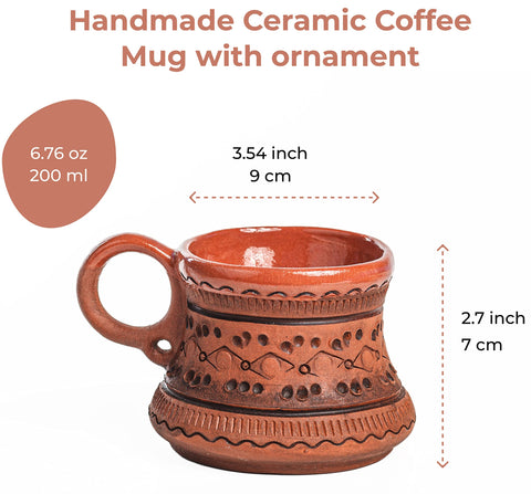 KIBS unglazed clay cup natural finish, earthy vibe for coffee or tea